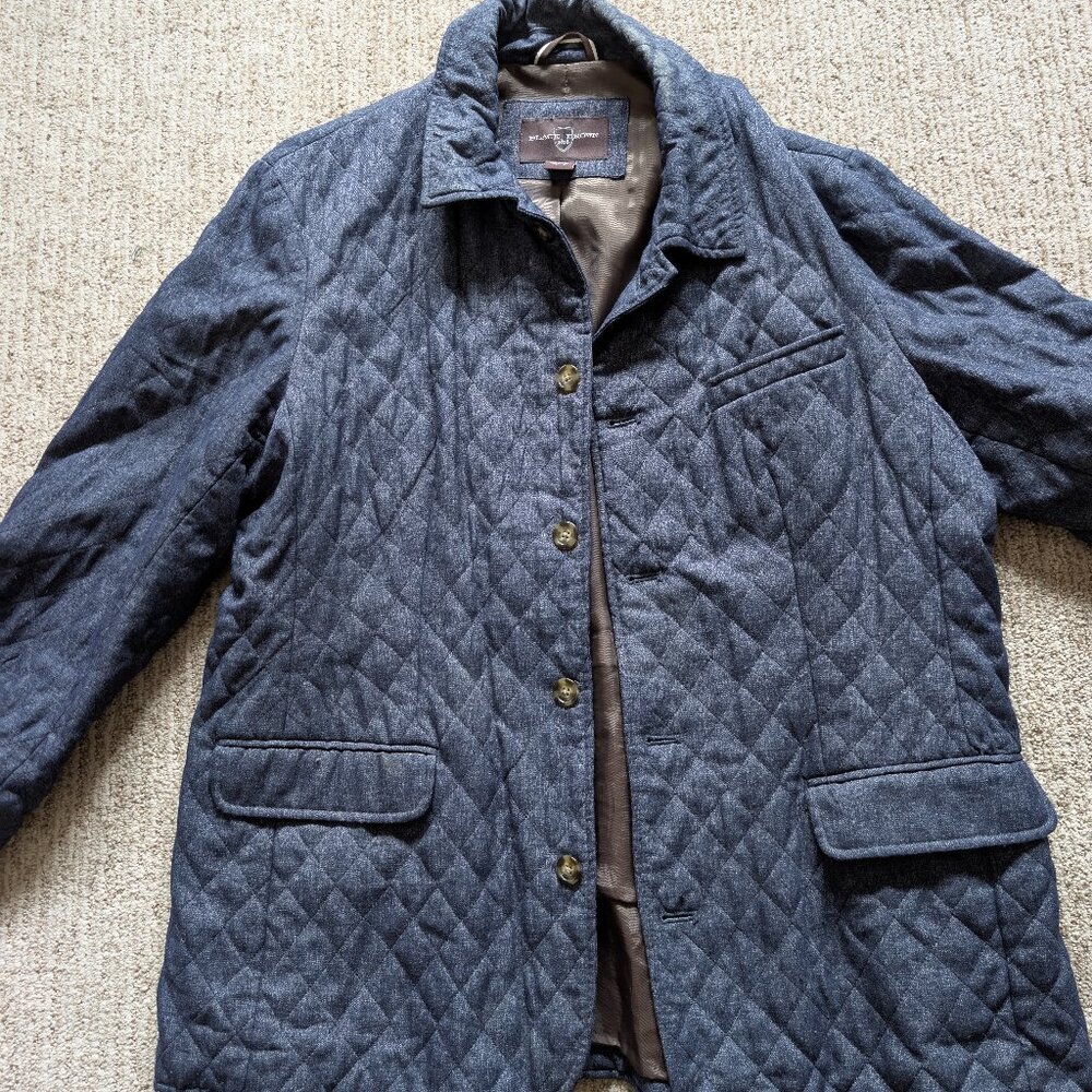 Black Brown Quilted Dress Coat